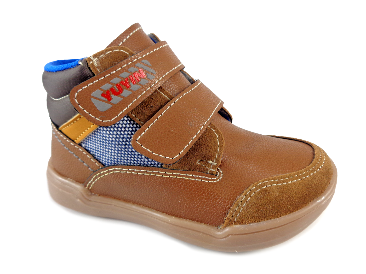 BOTIN CASUAL NIÑOS YUYIN COMODO DOBLE VELCRO 29600 CAFE CJ 15 AL 17