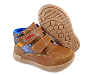 BOTIN CASUAL NIÑOS YUYIN COMODO DOBLE VELCRO 29600 CAFE CJ 15 AL 17