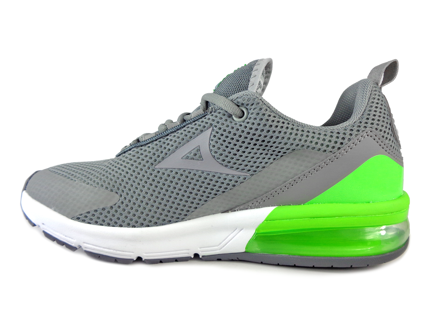 TENIS CABALLERO RUNNING PIRMA 5030 AJAX GRIS/VERDE VALVULA AIRE