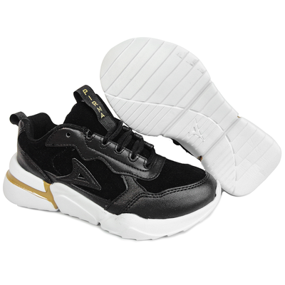 TENIS PIRMA DAMA CORREDOR SNEAKERS ERIS NEGRO ORO 5510