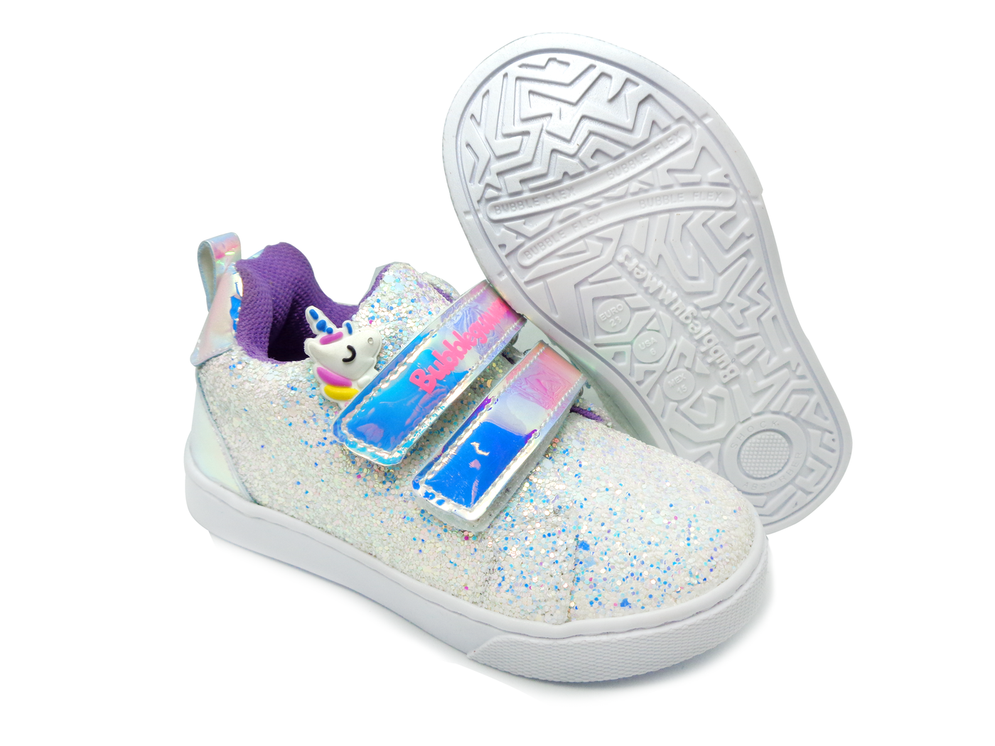 TENIS NIÑA BUBBLE GUMMERS VELCRO KORAL PLATA