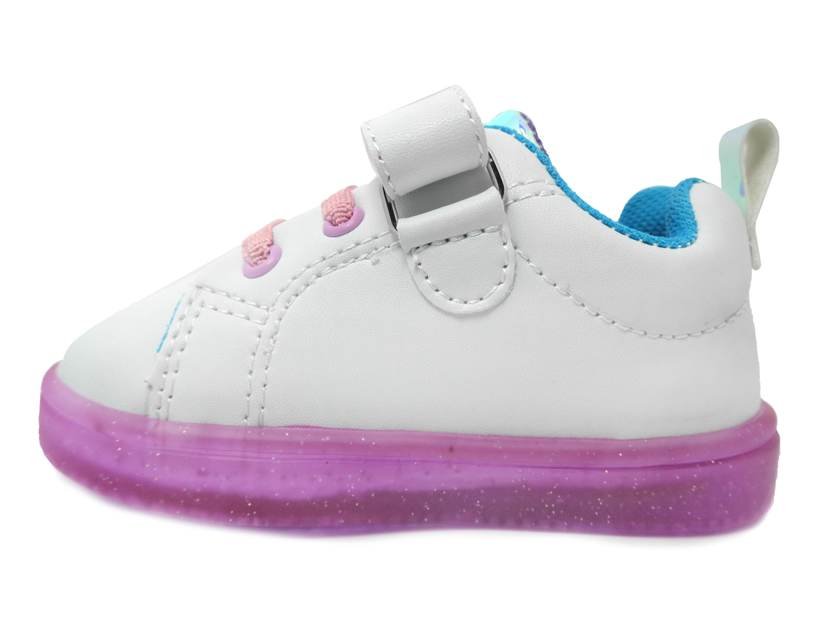 TENIS NIÑA BUBBLE GUMMERS LUCES EN SUELA NICOLE BLANCO LILA