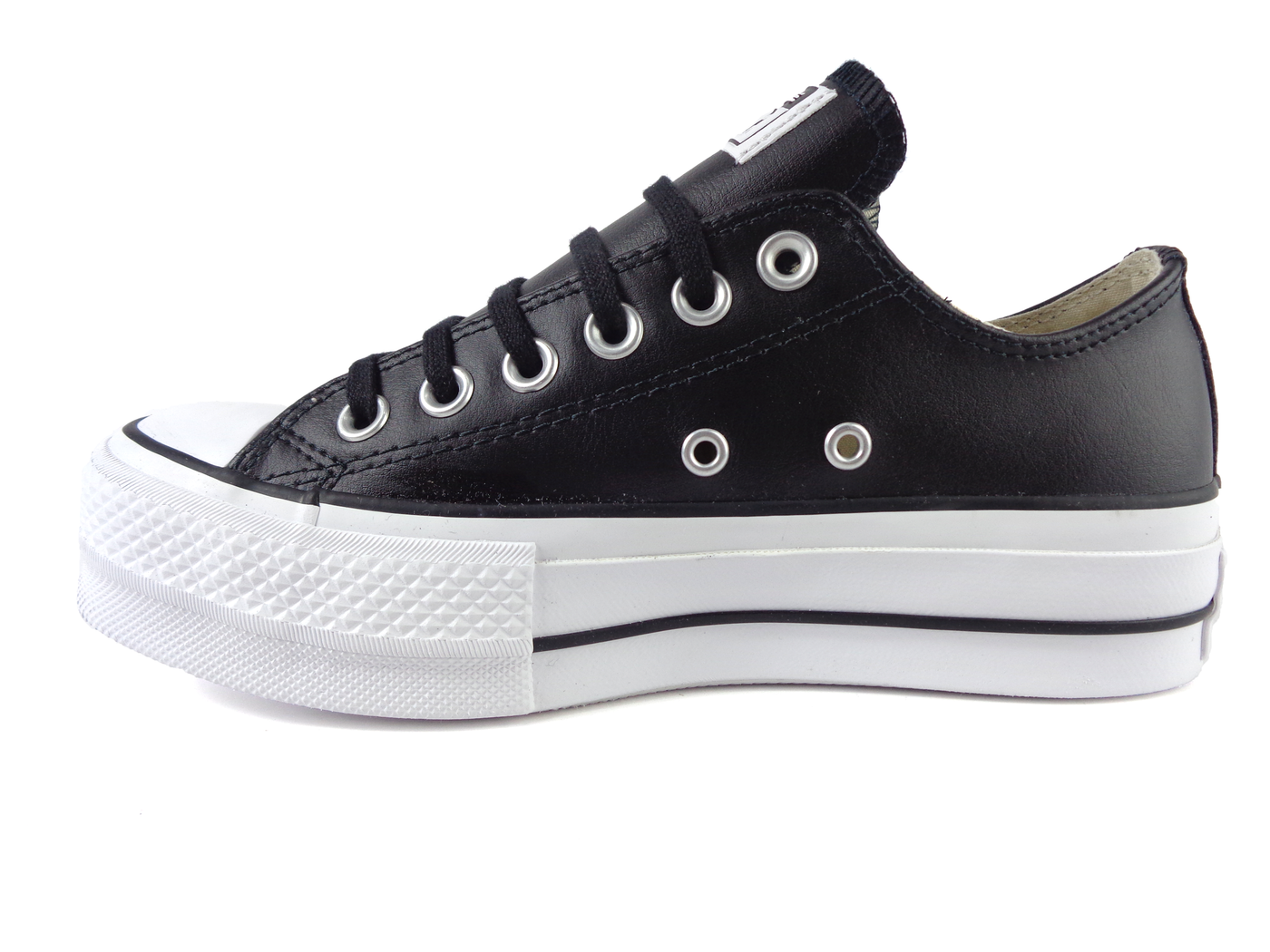 CONVERSE PLATAFORMA CHOCLO PIEL DAMA CHUCK TAYLOR 1681 NEGRO