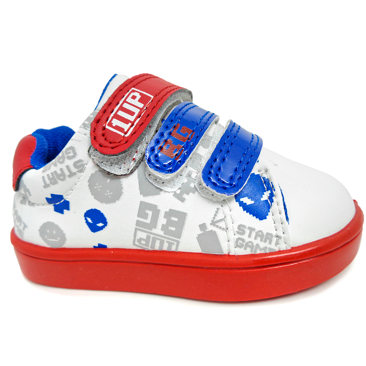 TENIS NIÑOS CASUAL BUBBLE GUMMERS MATI BLANCO ROJO